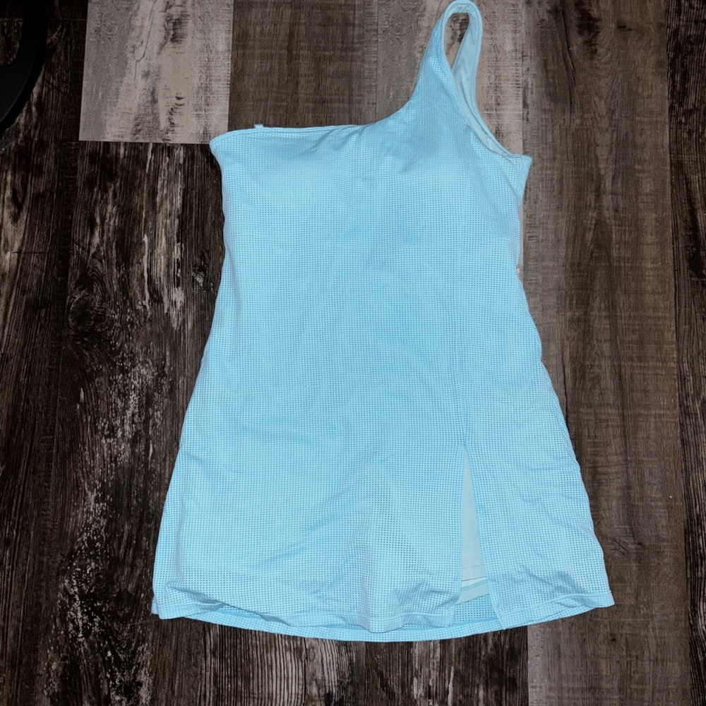 One-Shoulder Light Blue Top